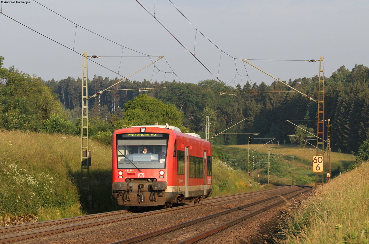 650 308-9 als RB 22210 (Horb-Pforzheim Hbf) bei Eutingen 6.6.18