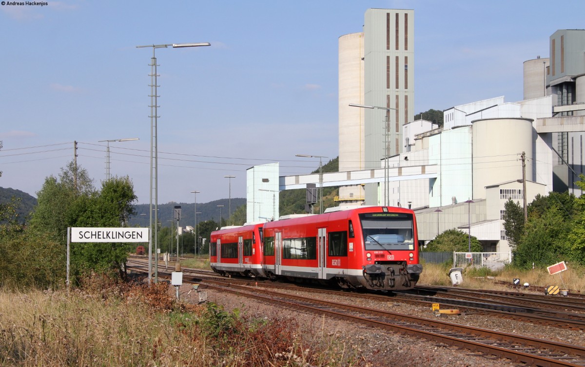650 313- und 650 115-8  als RE 22342 (Ulm Hbf-Sigmaringen) in Schelklingen 21.8.13