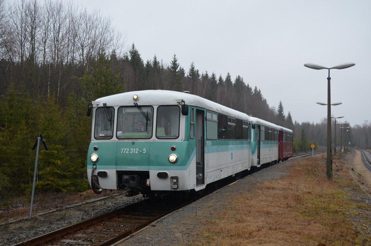 772 312-5 Überführungs Fahrt Schwarzenberg (Erzg.) - Adorf (Vogtl.) in Muldenberg (Vogtland) 18.03.2016 