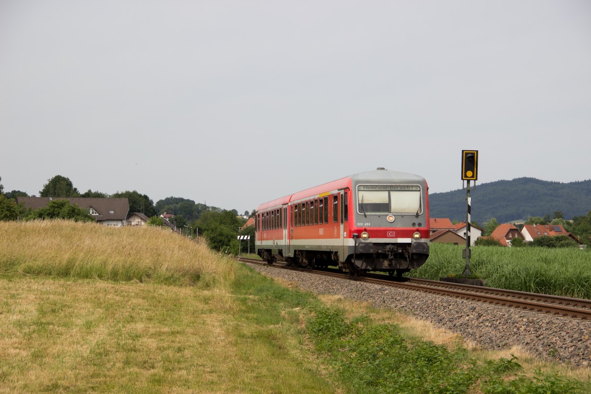 928 453 als RB 28336 (Fürth (Odenw)) - Weinheim (Bergstr) bei Lörzenbach-Fahrenbach am 17.06.15