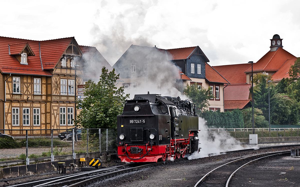 99 7241-5 rangiert im Bahnhof Wernigerode.Bild 20.9.2017
