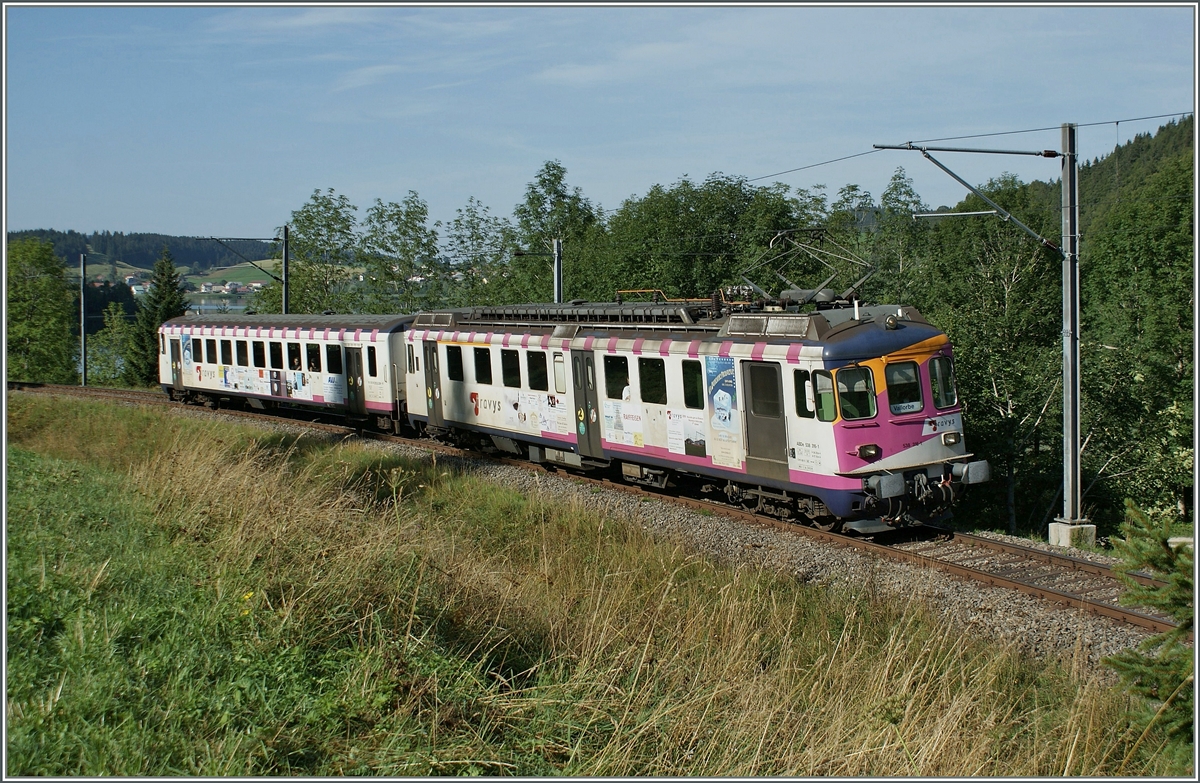 ABDe 534 316-1 als Regionalzug 4214 kurz nach Le Pont auf der Fahrt nach Vallorbe. 16. August 2009 