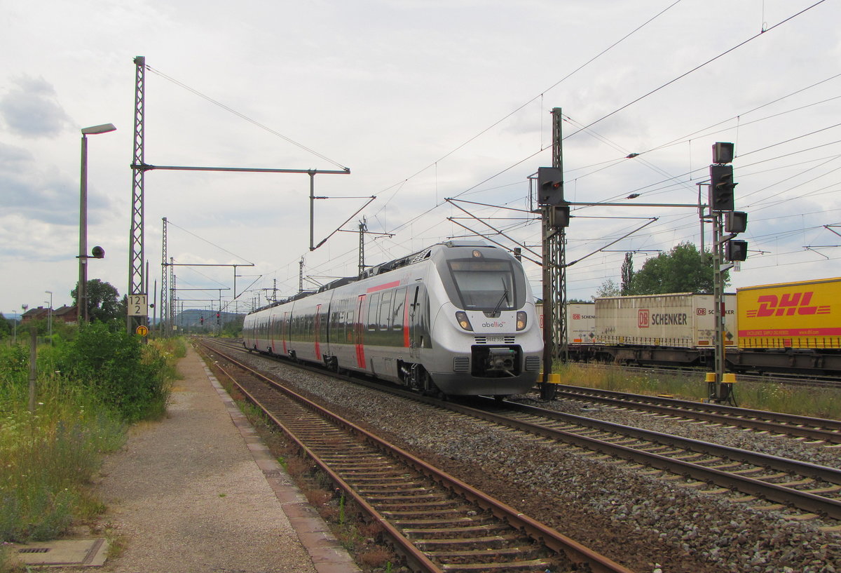 abellio 9442 304 als RB 74123 von Eisenach nach Halle (S) Hbf, am 11.07.2016 in Neudietendorf.