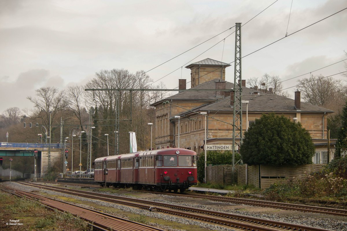 AKE Schienenbus in Hattingen an der Ruhr, am 16.12.2017.