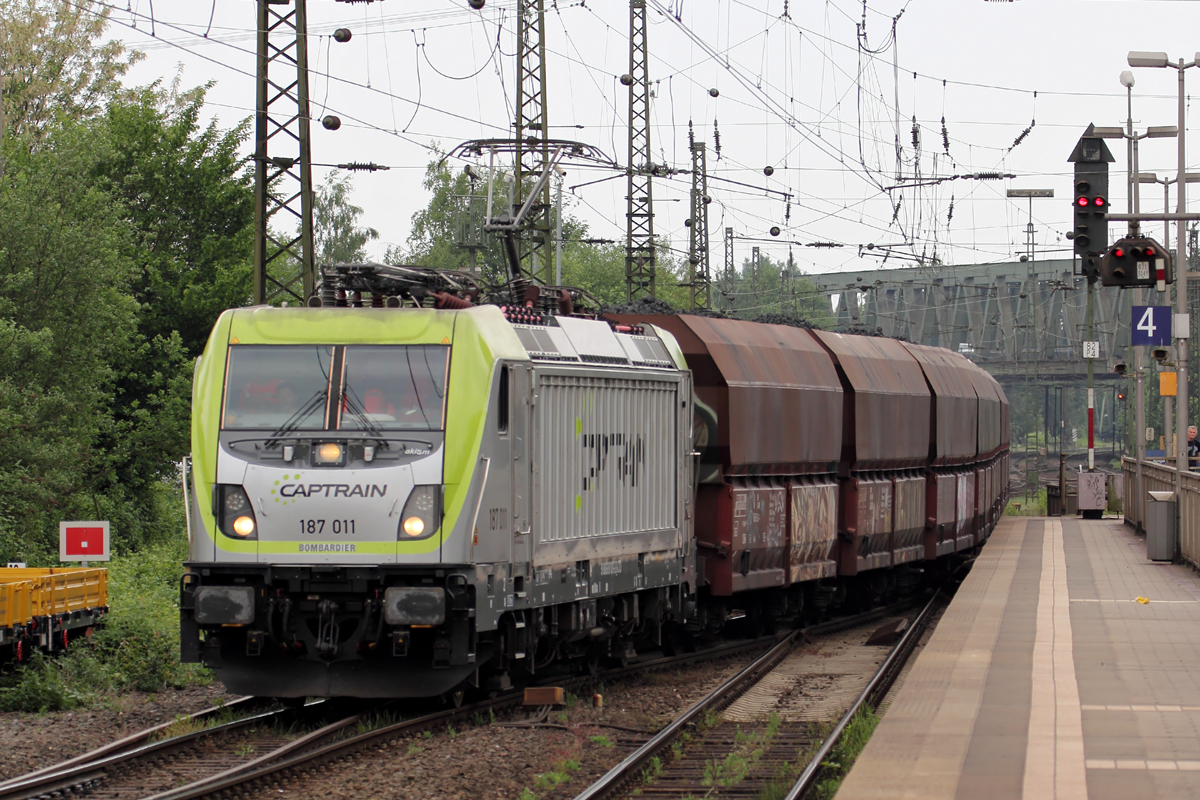 Akiem 187 011 unterwegs für Captrain in Recklinghausen-Süd 16.5.2018