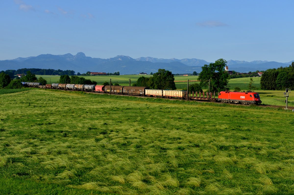 Am 01. Juli 2016 konnte bei Haus die 1116.067 mit einem gemischten Güterzug von Salzburg Gnigl nach München Nord aufgenommen werden.