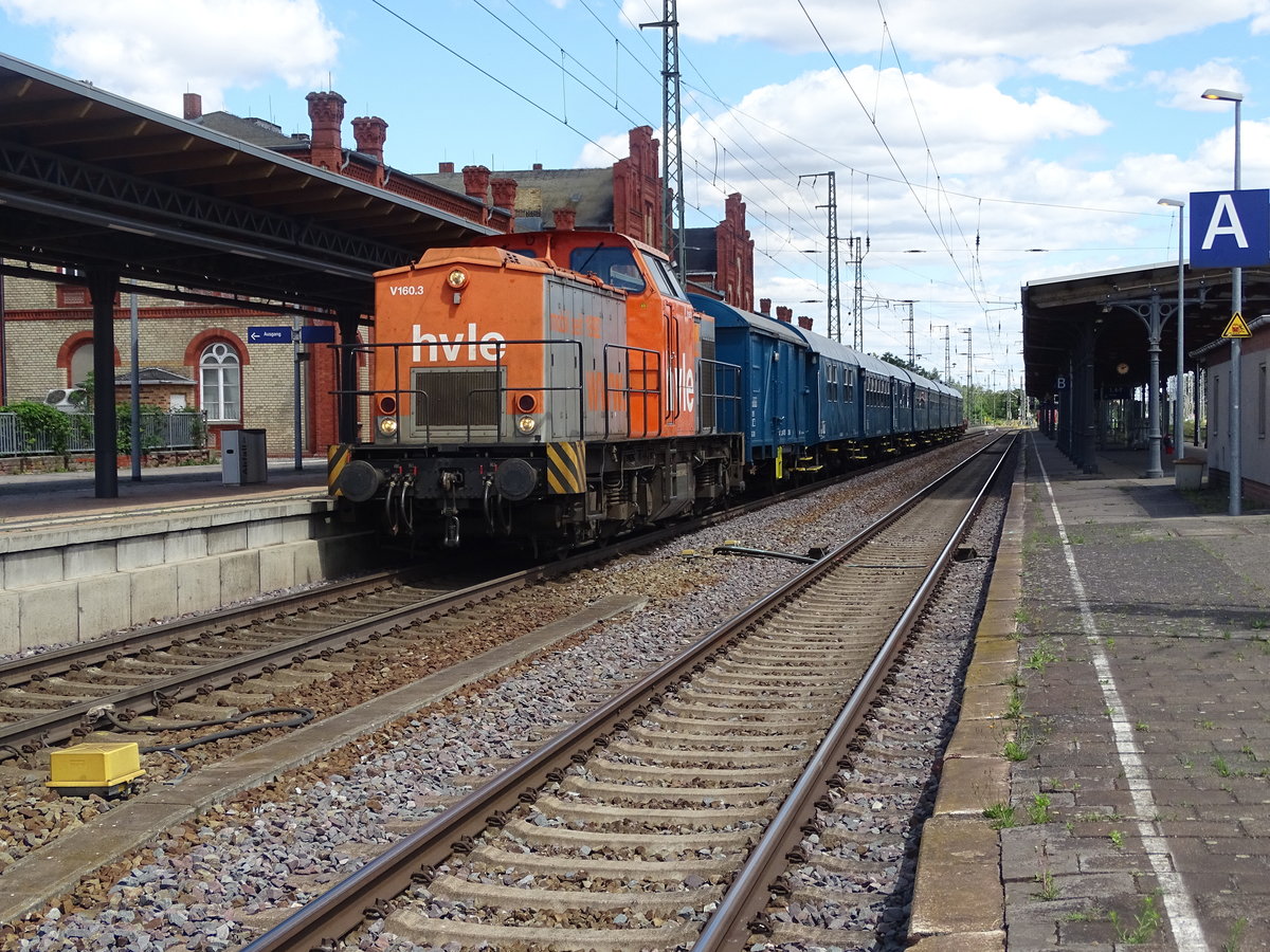Am 01.07.2018 kam die V160.3(203 105 mit einem Sonderzug aus Richtung Berlin nach Stendal und fuhr weiter in Richtung Hannover.