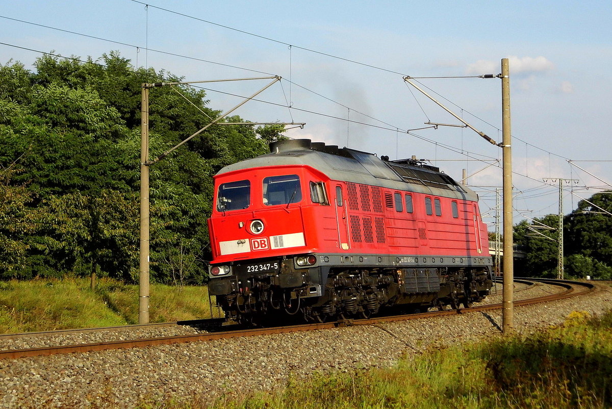 Am 04.09.2017 kam die 232 347-5 von der DB Cargo Deutschland AG .aus Richtung Wittenberge und fuhr nach Stendal .