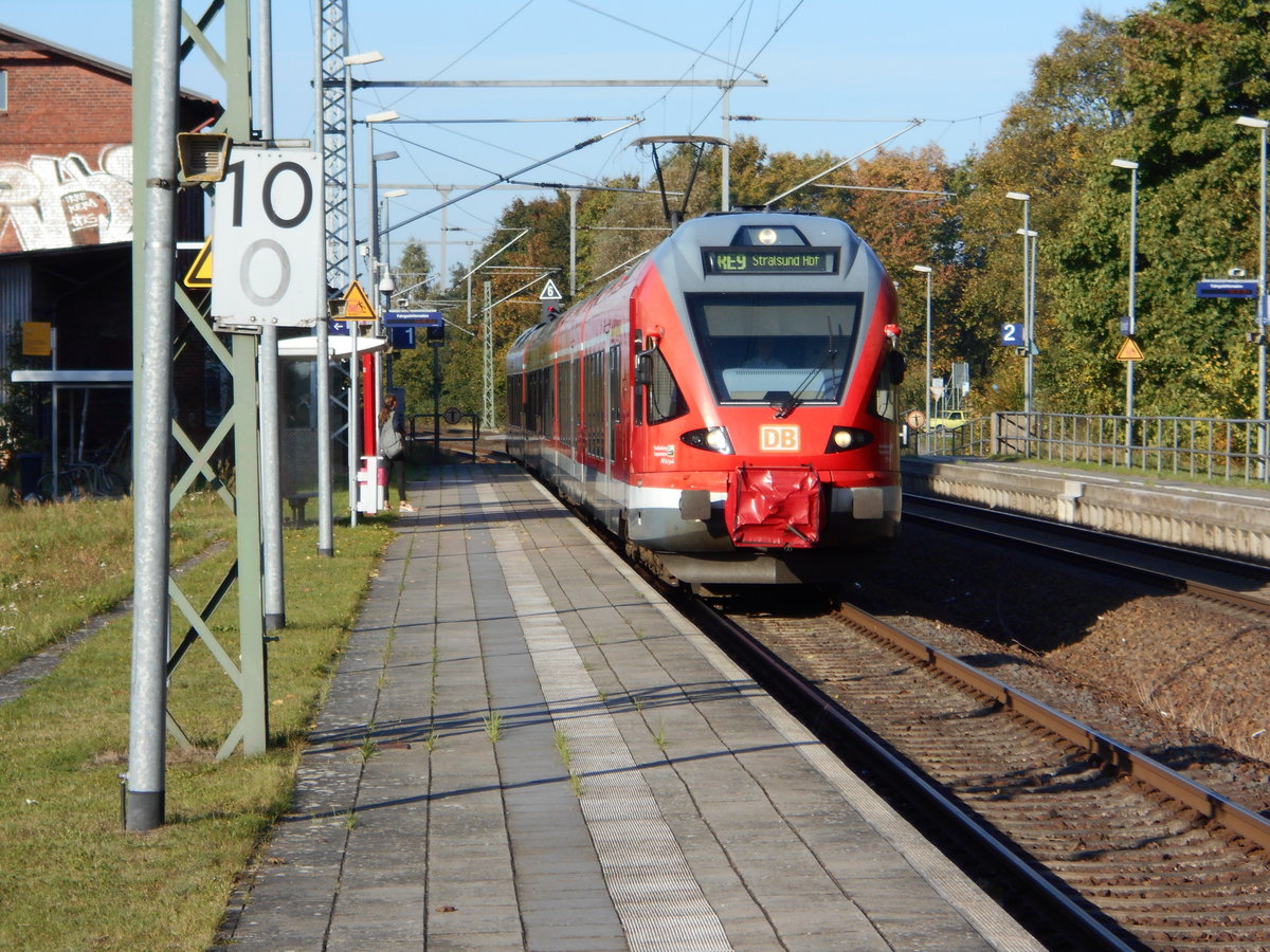 Am 06.Oktober 2018 hielt der 429 029,zehn Kilometer vor Stralsund,in Martensdorf.