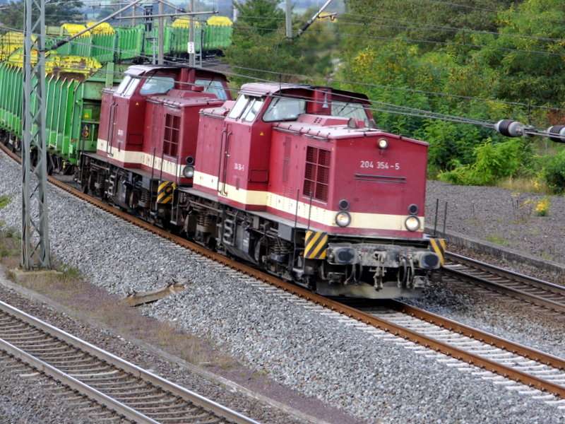 Am 14.10.2014 kamen die 204 347-9 und die 204 354-5 von der MTEG (Press) aus der Richtung Niedergörne und fuhr nach Stendal . 