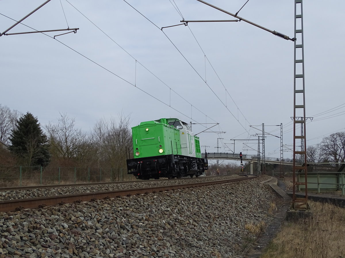 Am 17.03.2018 kam die 202 494 Lz aus Richtung Stendal und fuhr weiter in Richtung Niedergörne.