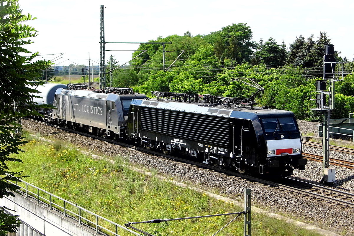 Am 17.07.2017 kamen die 189 802-2 und die 185 563-4 von der CTL Logistics GmbH,(MRCE Dispolok) aus Richtung Salzwedel und fuhr nach Stendal .