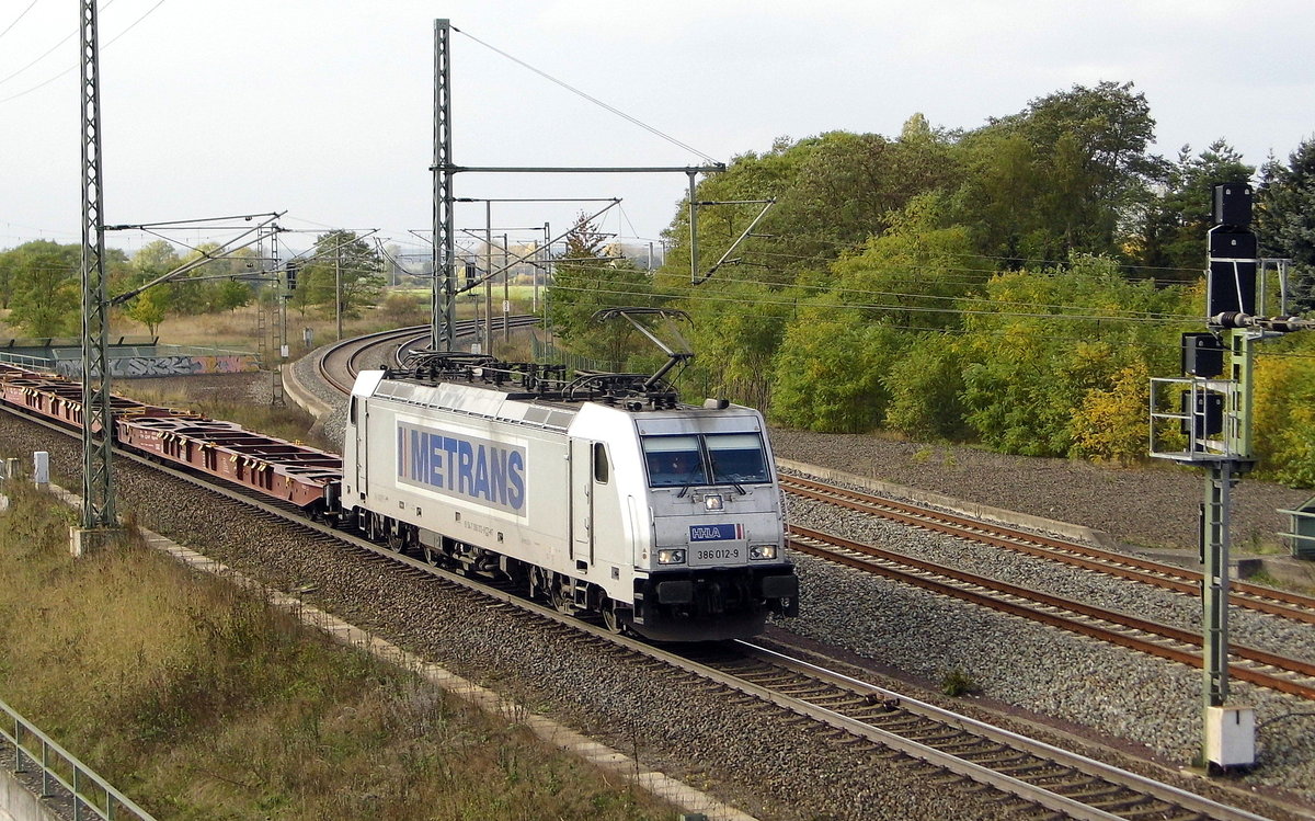 Am 20.10.2016 kam die 386 012-9 von METRANS aus Richtung Salzwedel und fuhr nach Stendal .