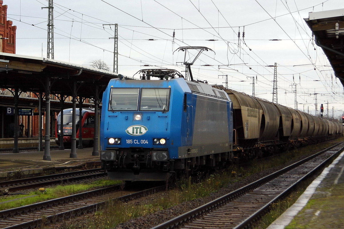 Am 24.11.2017 kam die 185 CL004 von der ITL aus Richtung Magdeburg nach Stendal und fuhr weiter in Richtung Salzwedel .