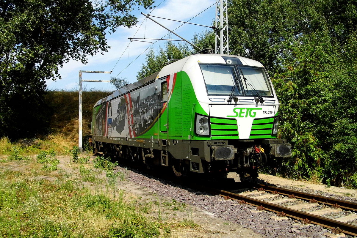 Am 31.07.2018 war die 193 219-3 von der SETG (ELL) in Borstel abgestellt. 