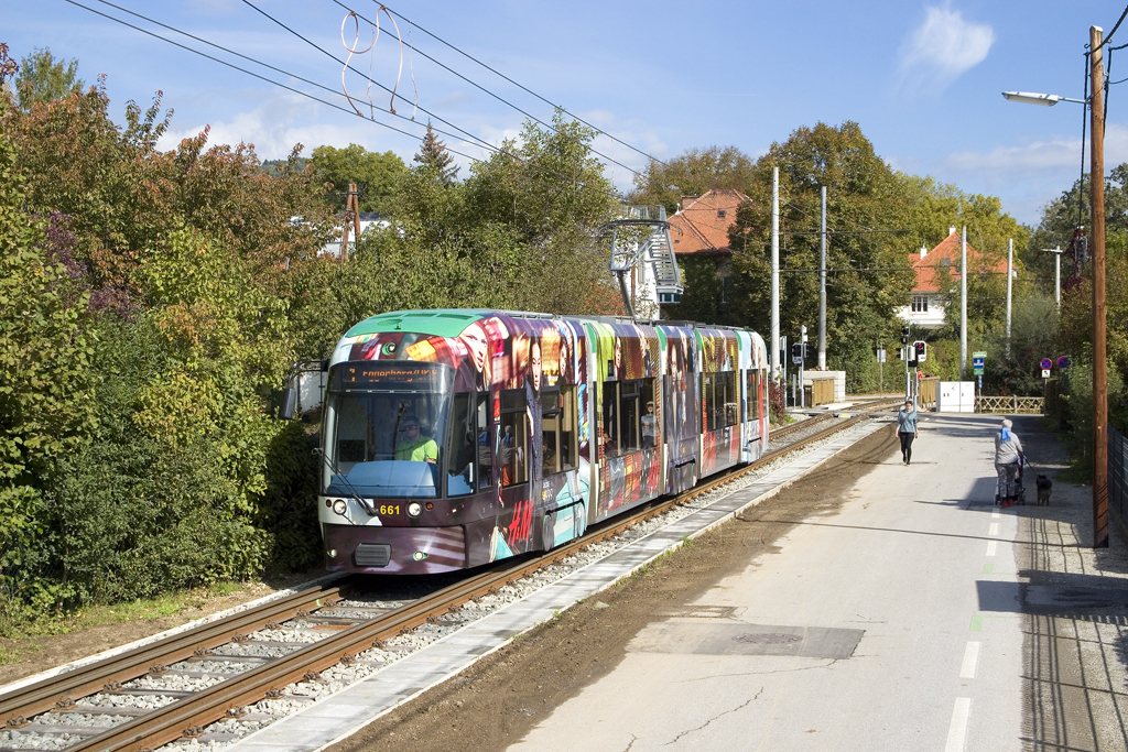 Am 4. Oktober 2017 ist Cityrunner 661 als Linie 1 in der Stenggstraße unterwegs.