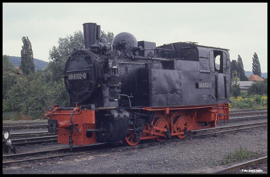 Am 7.9.1991 stand 996102 kalt im Bahnhof Gernrode.