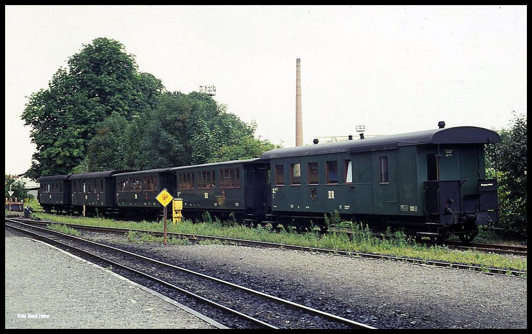 Am 7.9.1991 stand der Traditionszug der HSB im Bahnhof Wernigerode Westerntor.