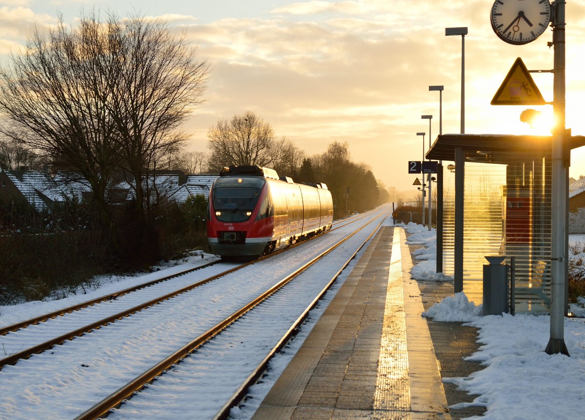 Am Samstag den 24.1.2015 ist der 644 519 nach Neuss als RB 38 unterwegs.
