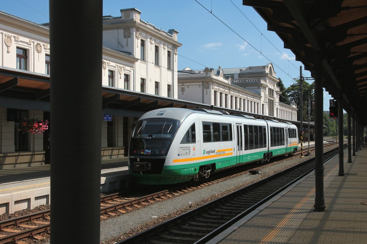 Auf der Egronet-Erkundungstour fuhren wir am Nachmittag von Cheb über Mariánske Lázne nach Karlovy Vary d.n. Die Aufn. entstand während des Aufenthaltes im Bf Mariánske Lázne am 17.08.2013.