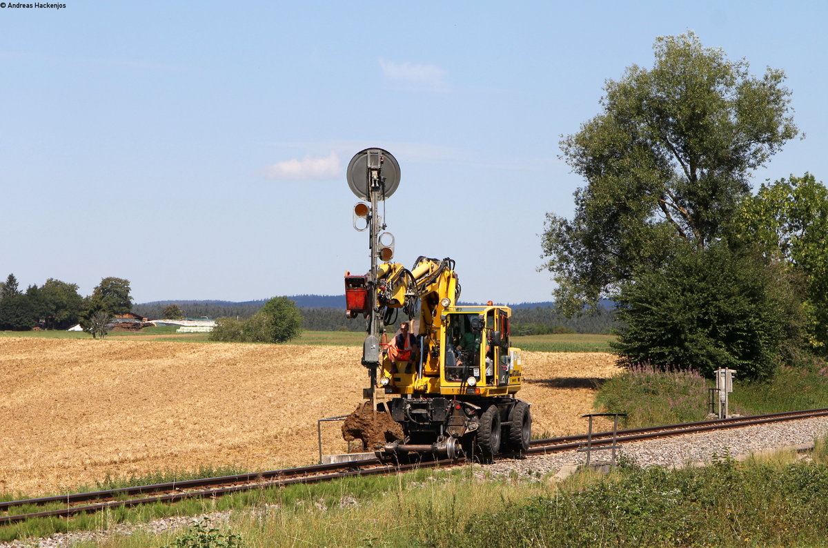 Ausfahrvorsignal Vn fliegt von seinem Standort davon, Löffingen 31.7.18