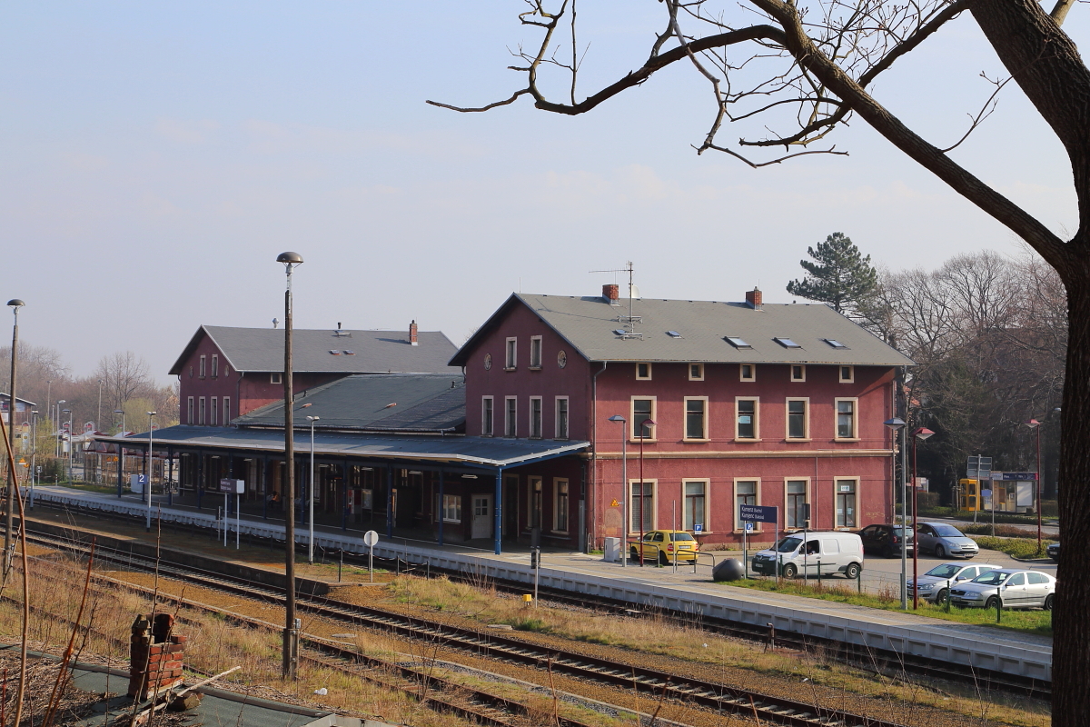 Bahnhof Kamenz, aufgenommen am 05.04.2016 von der Güterbahnhofstraße.