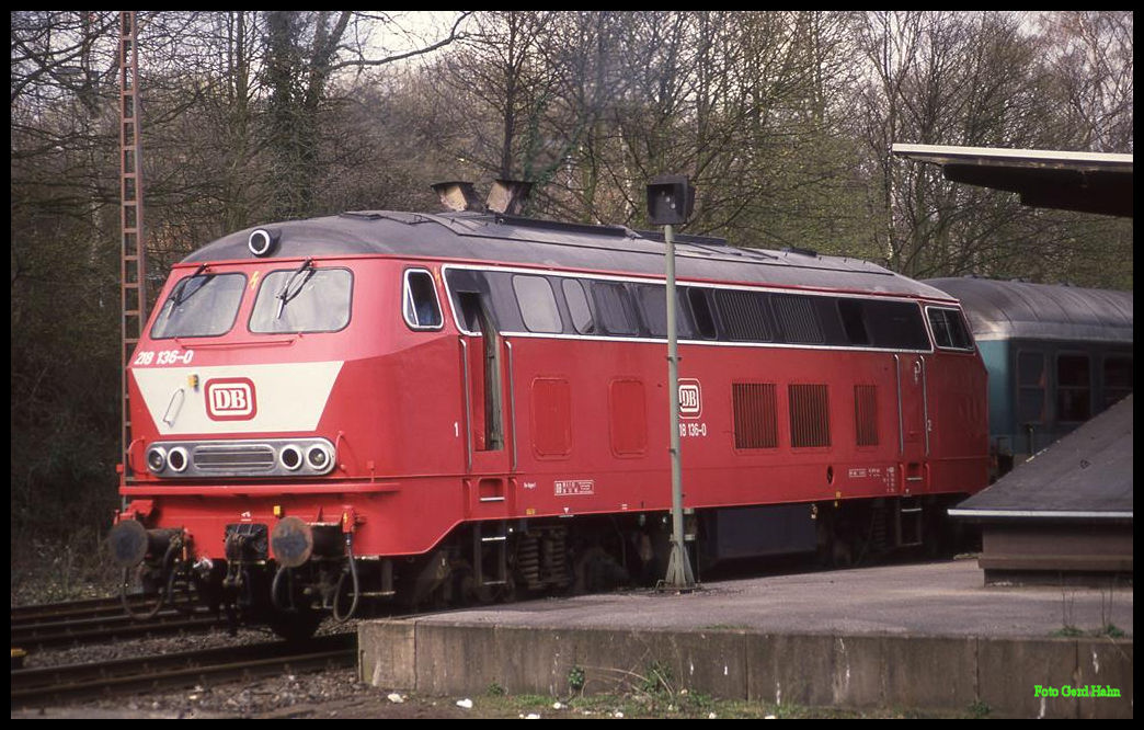 Bahnhofsfest am 5.4.1992 in Menden: Ausgestellt DB 218163