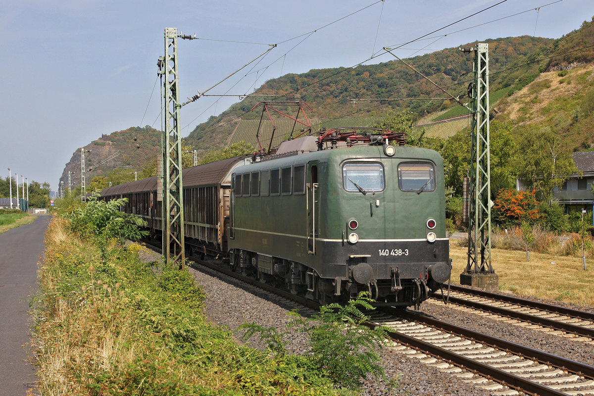 BayernBahn - Lokomotive 140 438-3 am 29.08.2018 in Leutesdorf.