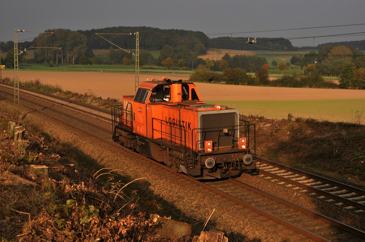 BBL Logistik 10 (214 023) am 02.10.14 auf Leerfahrt zwischen Vehrte und Belm Richtung Osnabrück.