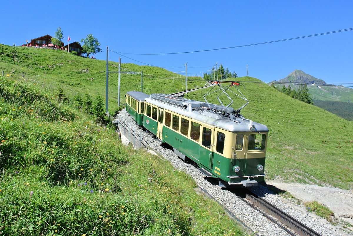 BDeh 4/4 Nr. 112 bei Alpiglen, 19.07.2016. 

