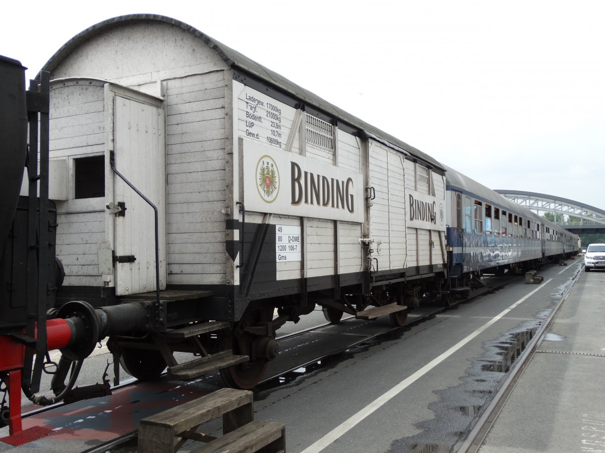 Binding Lager Wagen der Historischen Eisenbahn Frankfurt am 28.06.14 