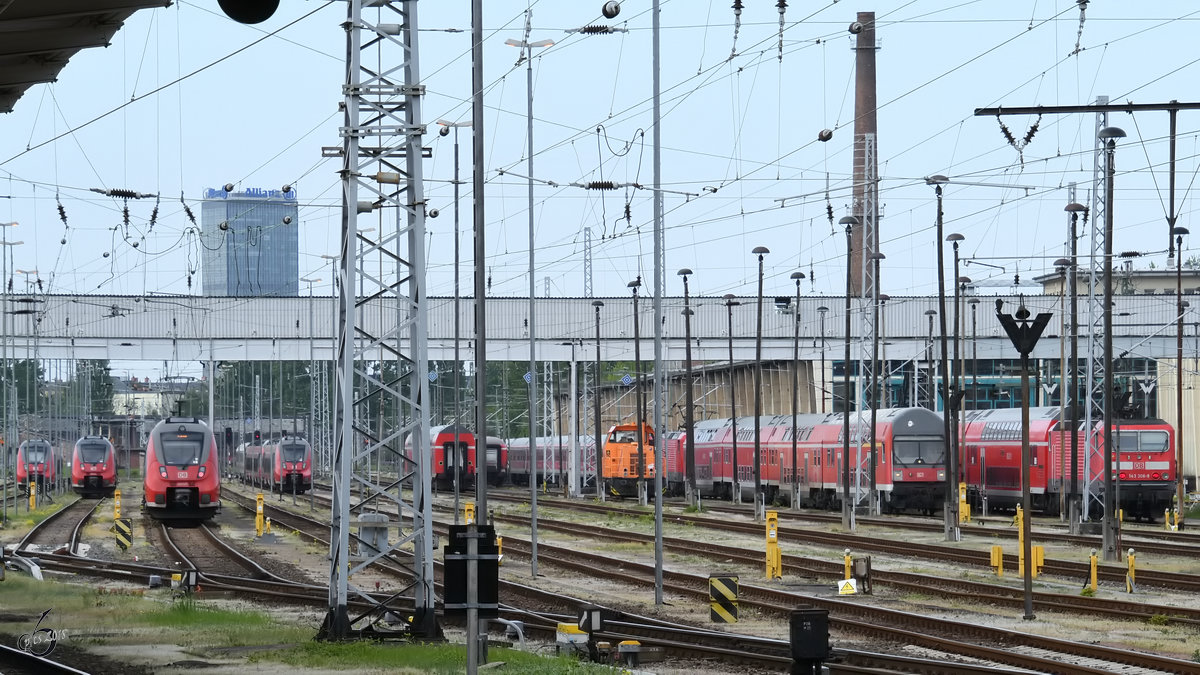 Blick auf das Gelände der DB-Regio-Werkstatt in Berlin-Lichtenberg. (April 2018)