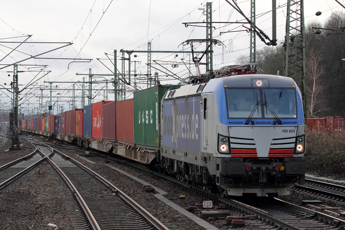 boxXpress 193 833 durchfährt Hamburg-Harburg 16.1.2018