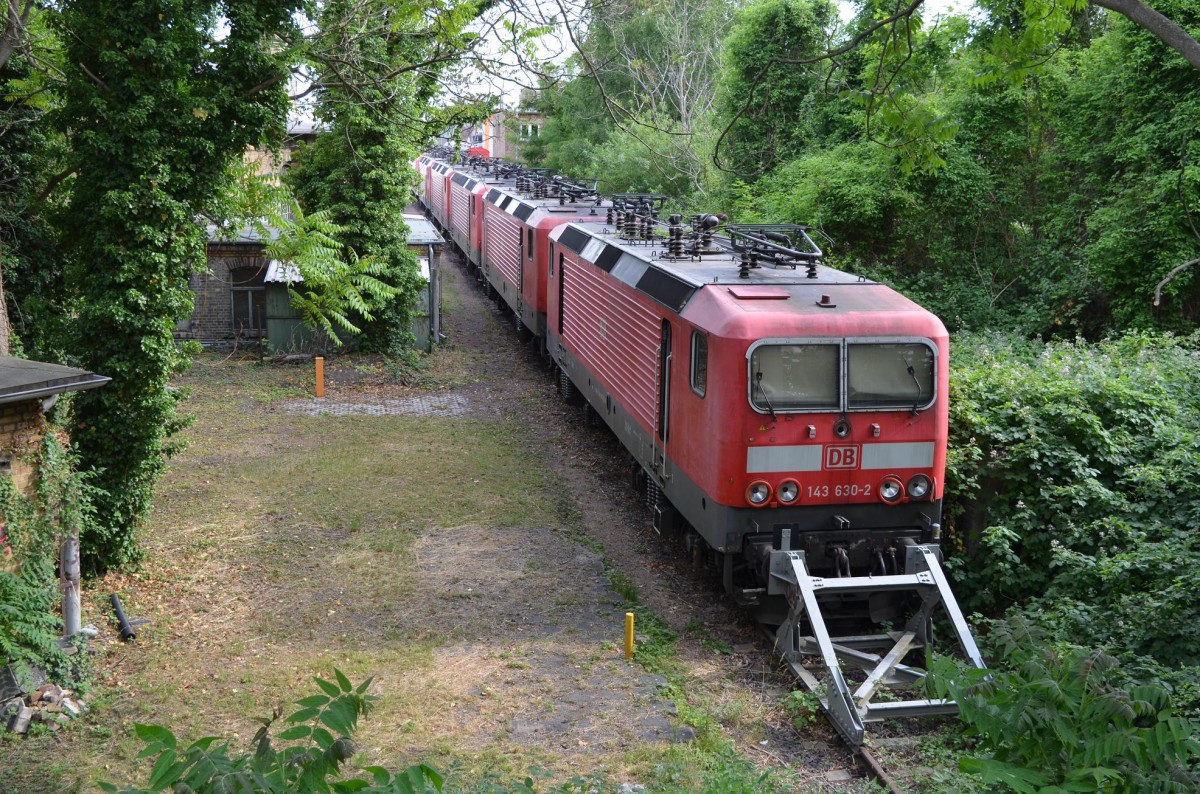 BR 243/143. Einst ganzer Stolz und heute nur noch Schrottwert, in Halle Saale am DB Museum. Erkennbare Nummern: 143 630-2, 143 185-7, 143 572-6, 143 935-5 u.s.w 14.06.2015