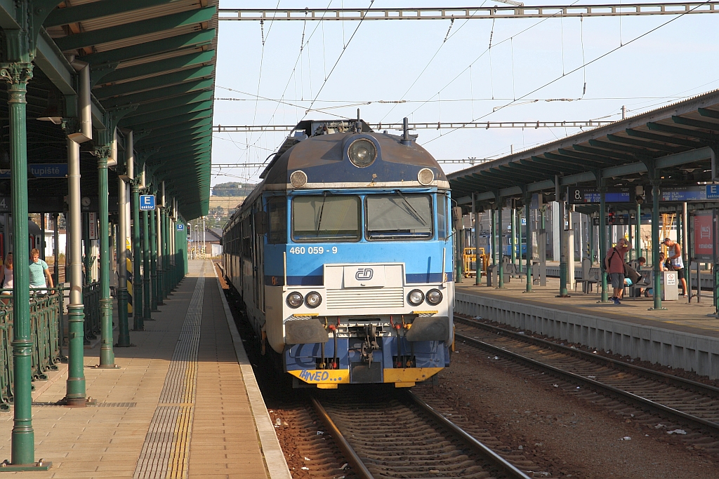 CD 460 059-9 am 11.August 2018 nach der Ankunft als Os 3210 von Horni Lidec im Bahnhof Prerov.