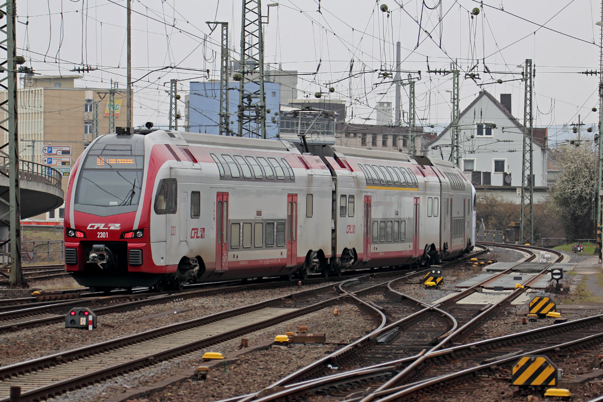 CFL 2301 bei der Ausfahrt aus Koblenz Hbf. 12.3.2016