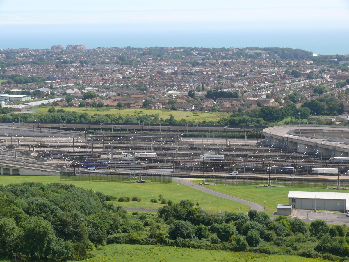 Channel Tunnel Terminal Folkestone: Übersicht 2 am 15. Juli 2014