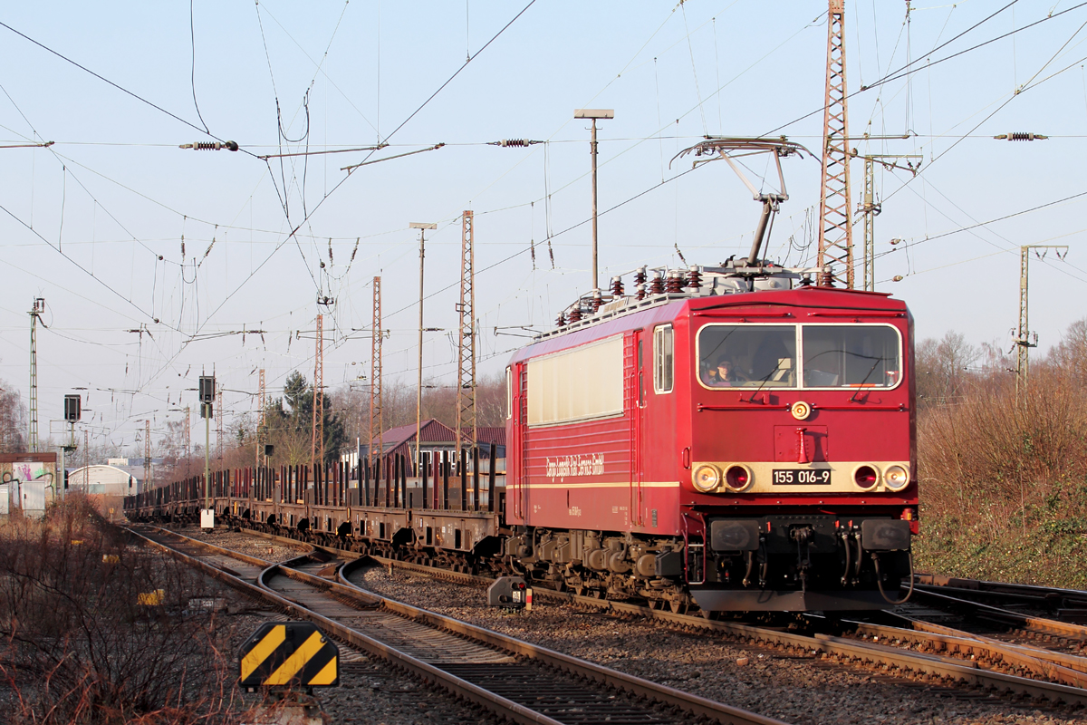 CLR-Rail Cargo Logistik 155 016-9 durchfährt Recklinghausen-Ost 8.1.2018 
