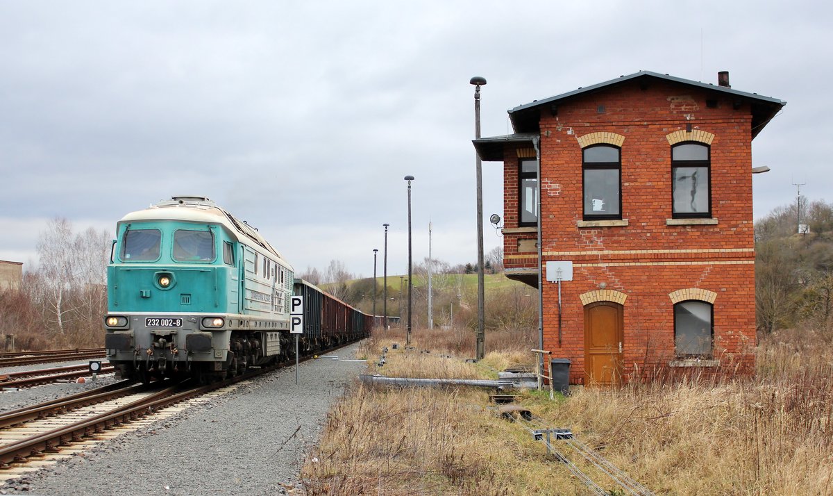 CTHS 232 002-8 am 02.02.18 im Bahnhof Wünschendorf/Elster.