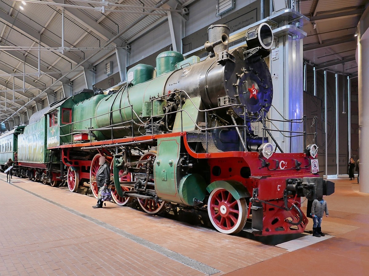 Dampflok СУ 253-15, Baujahr 1950, im Russischen Eisenbahnmuseum in St. Petersburg, 4.11.2017