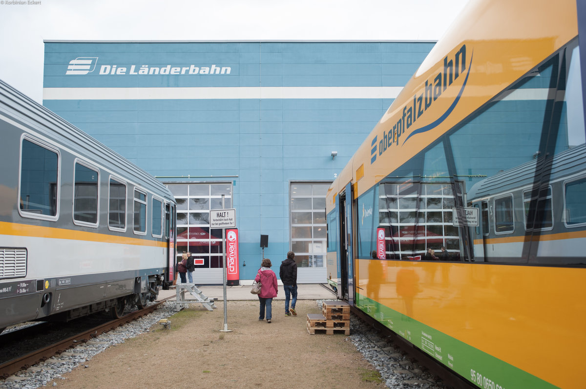 Das Länderbahnwerk in Schwandorf (Aufgenommen am Tag der offenen Tür bei der Länderbahn in Schwandorf, 08.10.2017).