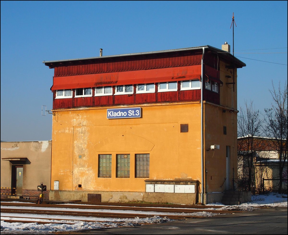 Das Stellwerk Nr.3 am Hbf. Kladno 27. 1. 2017. 