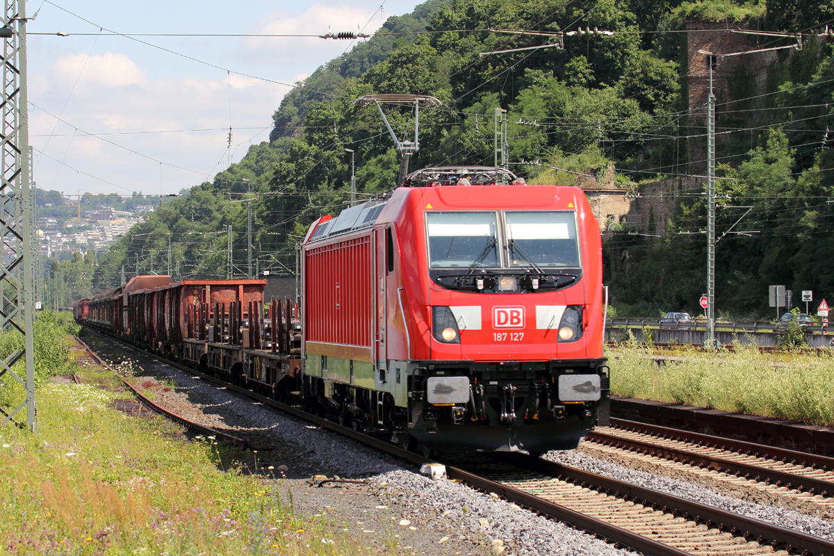 DB 187 127 durchfährt Koblenz-Ehrenbreitstein 4.7.2017