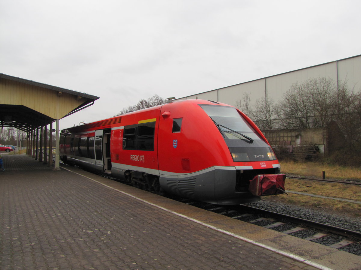 DB 641 036 als RB 16042 aus Friedrichroda, am 25.03.2016 in Fröttstädt.