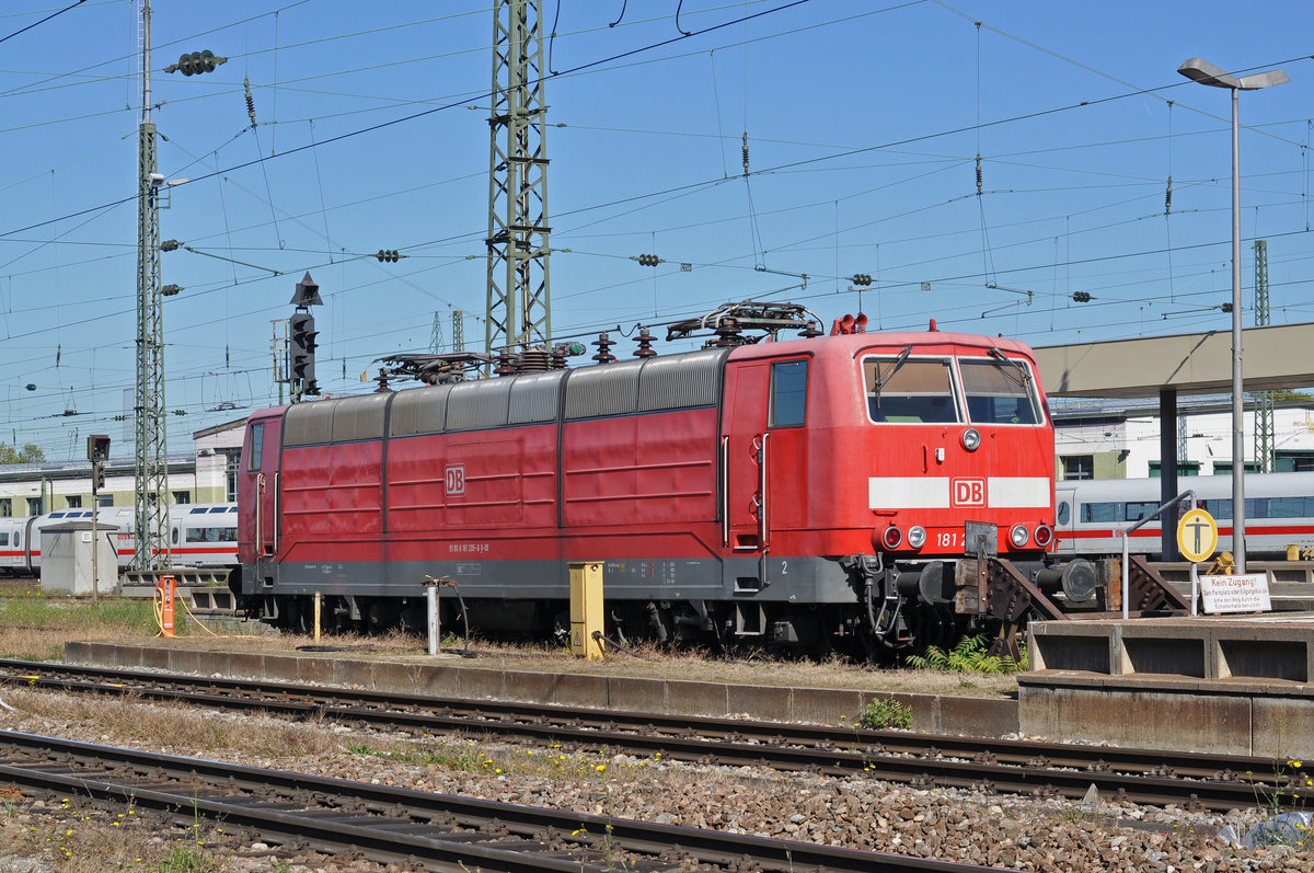 DB Lok 181 205-6 ist beim Badischen Bahnhof abgestellt. Die Aufnahme stammt vom 11.10.2017.