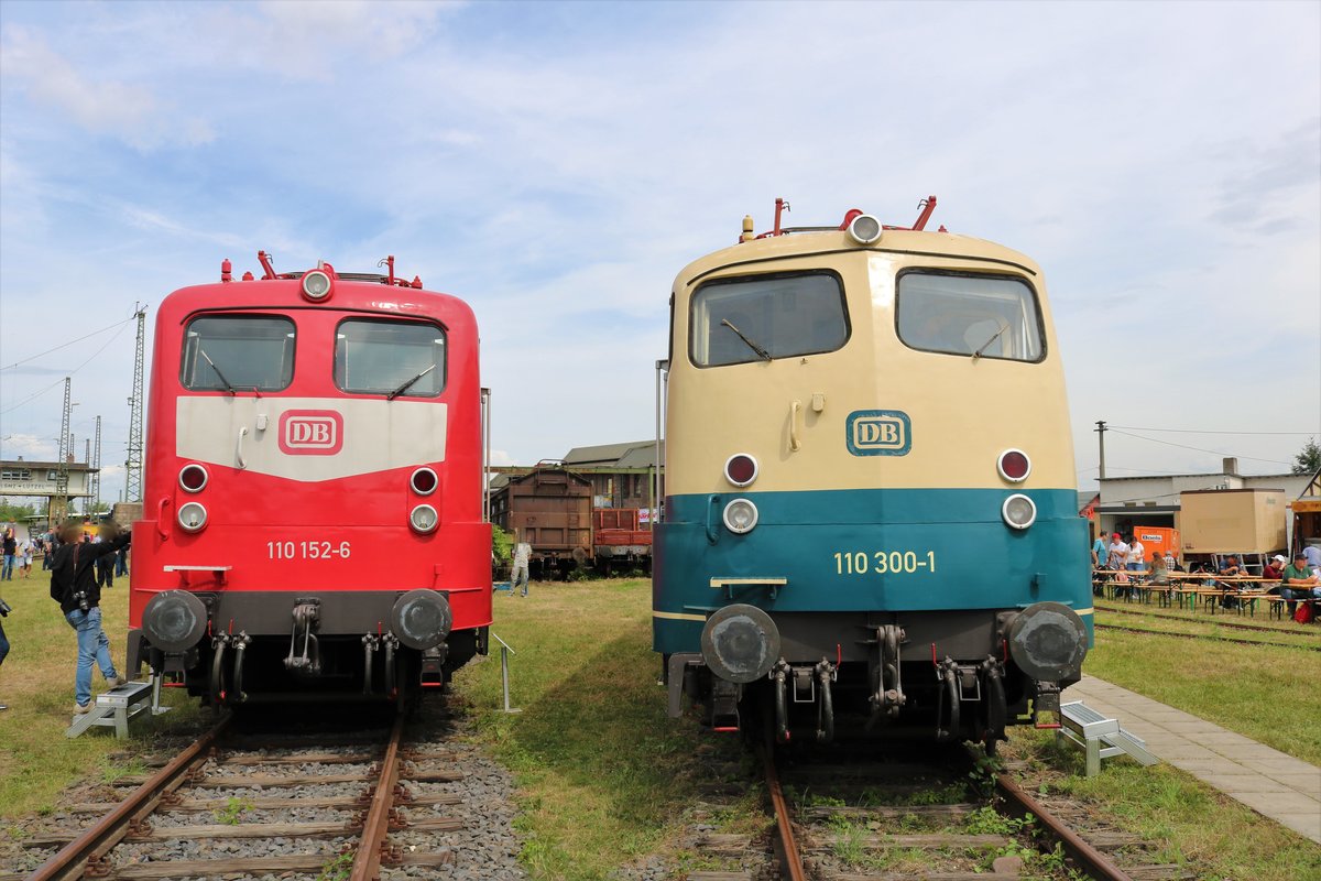 DB Museum 110 152-6 und 110 300-0 am 16.06.18 beim Sommerfest in Koblenz