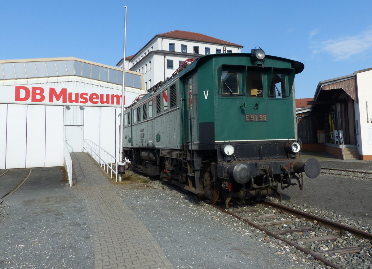 DB Museum E 91 99 (97 80 8 191 099-1 D-DB) am 21.02.2018 im DB Museum Nürnberg.