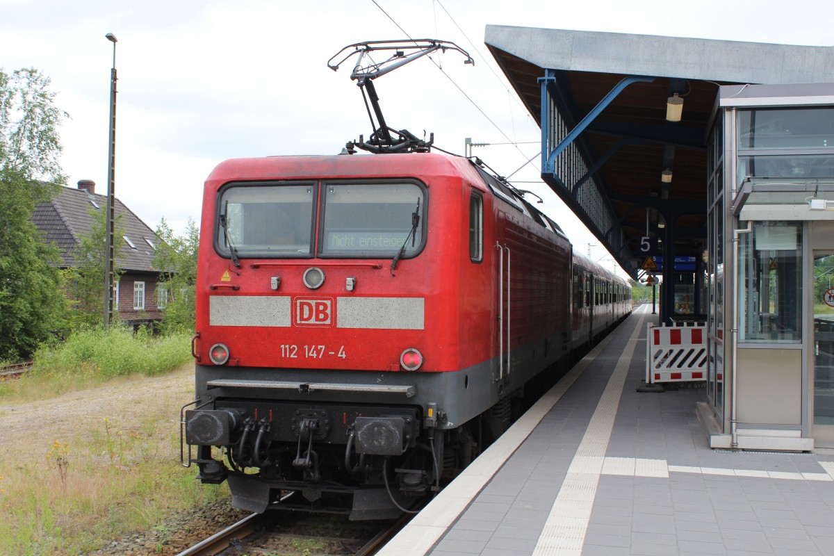 DB RB 21069 (BR 112 - 112 147-4) Flensburg am 15. Juli 2013.