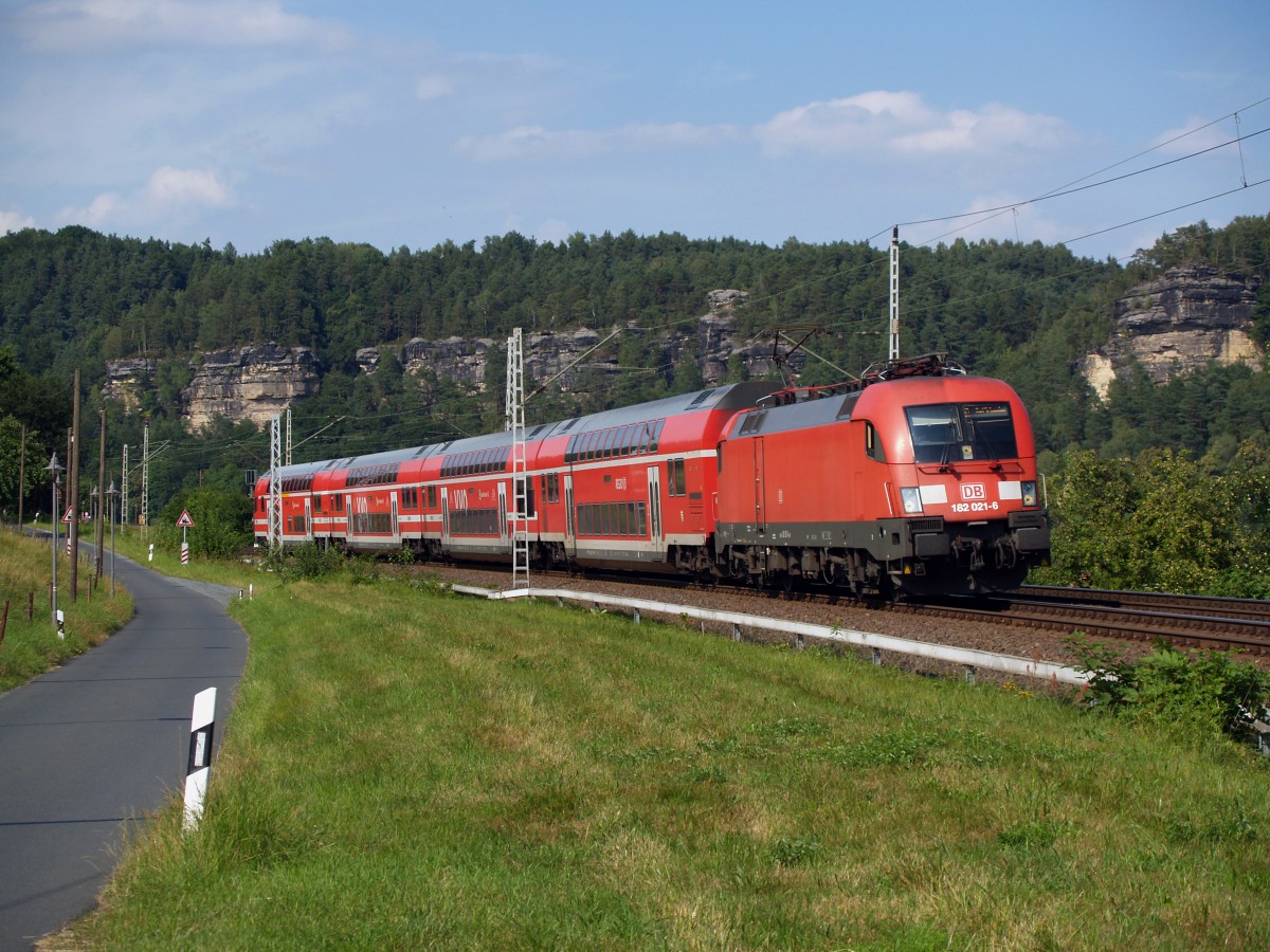 DB Regio 182 021, Kurort Rathen, 16-7-2015