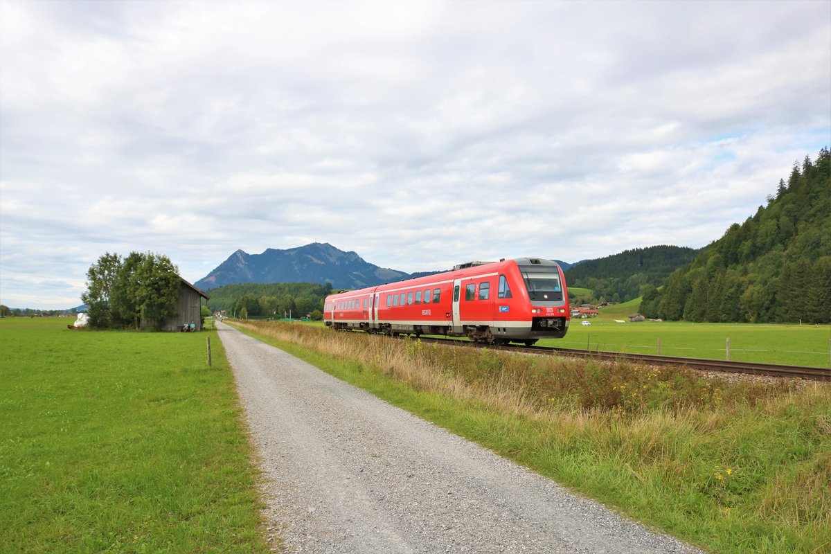 DB Regio 612 579 am 27.08.18 hinter Sonthofen (Allgäu) 